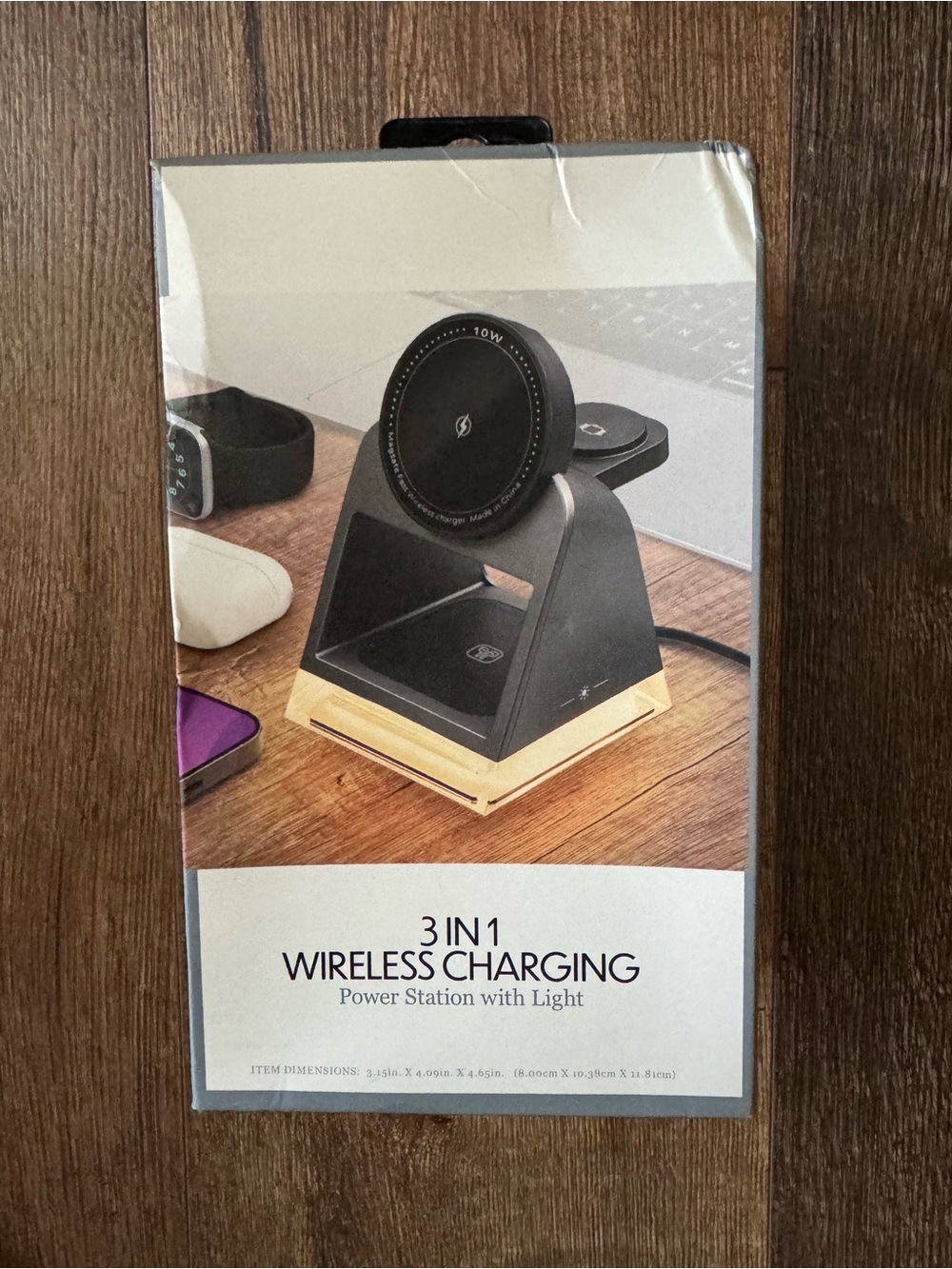 3-in-1 Wireless Charging Power Station with Light - Black